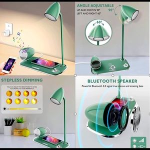 Led desk lamp with wireless charger